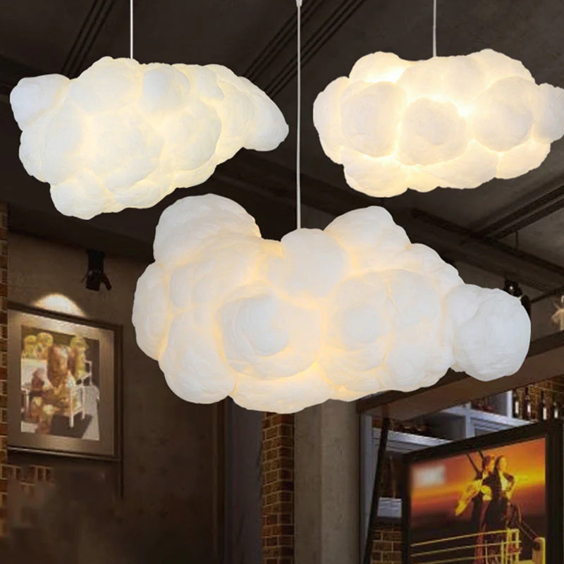 White cloud shaped ceiling pendant light - Image 3