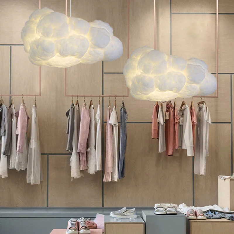 White cloud shaped ceiling pendant light - Image 4