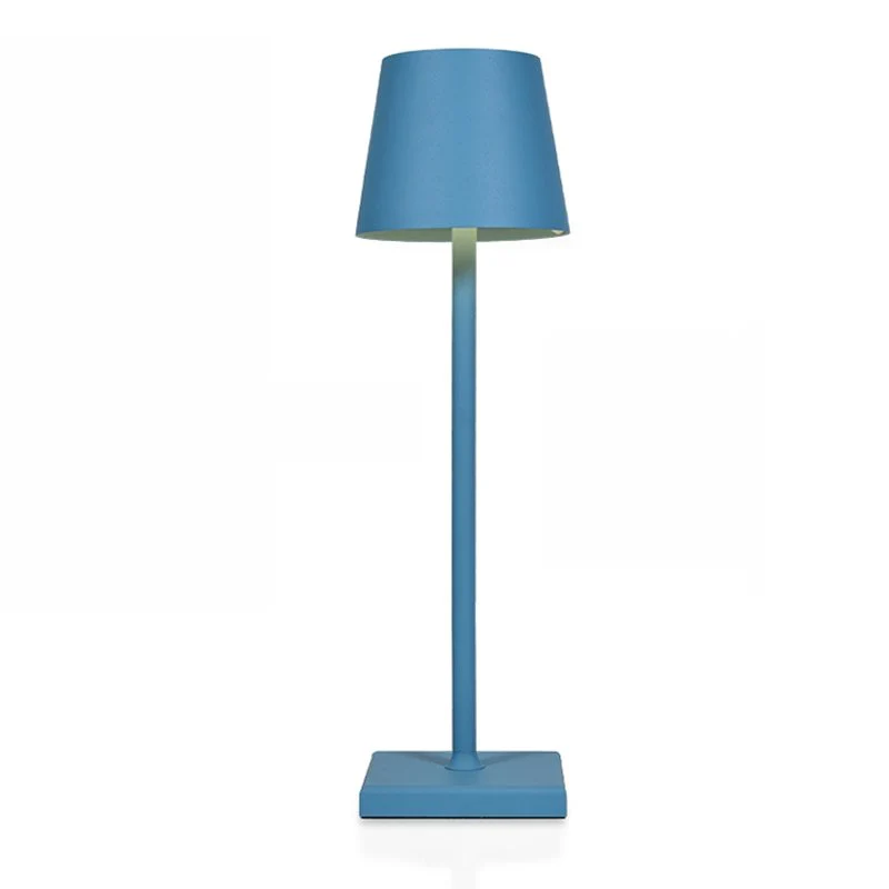 Wireless Metal Cone Shade LED Table Lamp with Square Base - Image 10