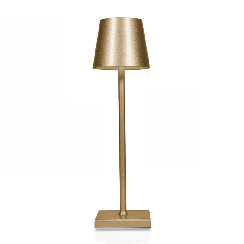 Wireless Metal Cone Shade LED Table Lamp with Square Base - Image 7