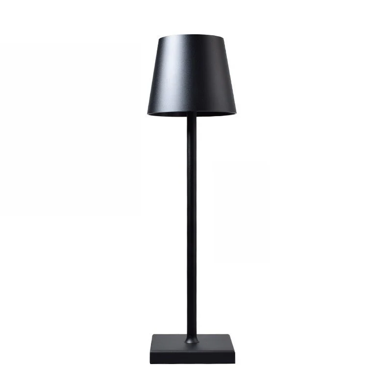 Wireless Metal Cone Shade LED Table Lamp with Square Base - Image 9