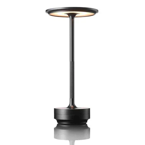 Wireless table lamp with circular metal shade - Image 3