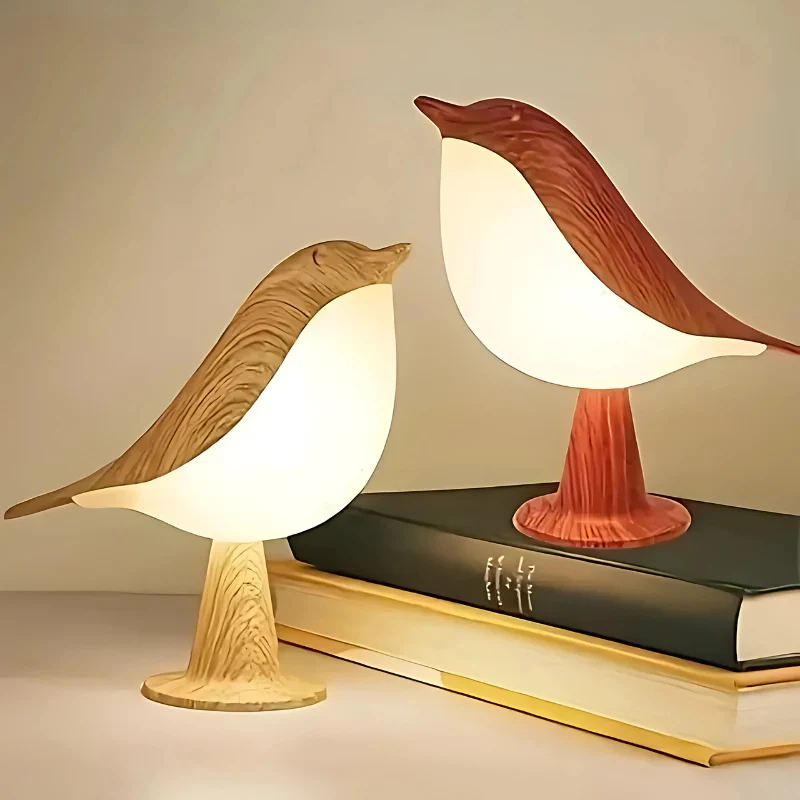 Wood Look Bird Night Light with Soft Glow and Aroma Function