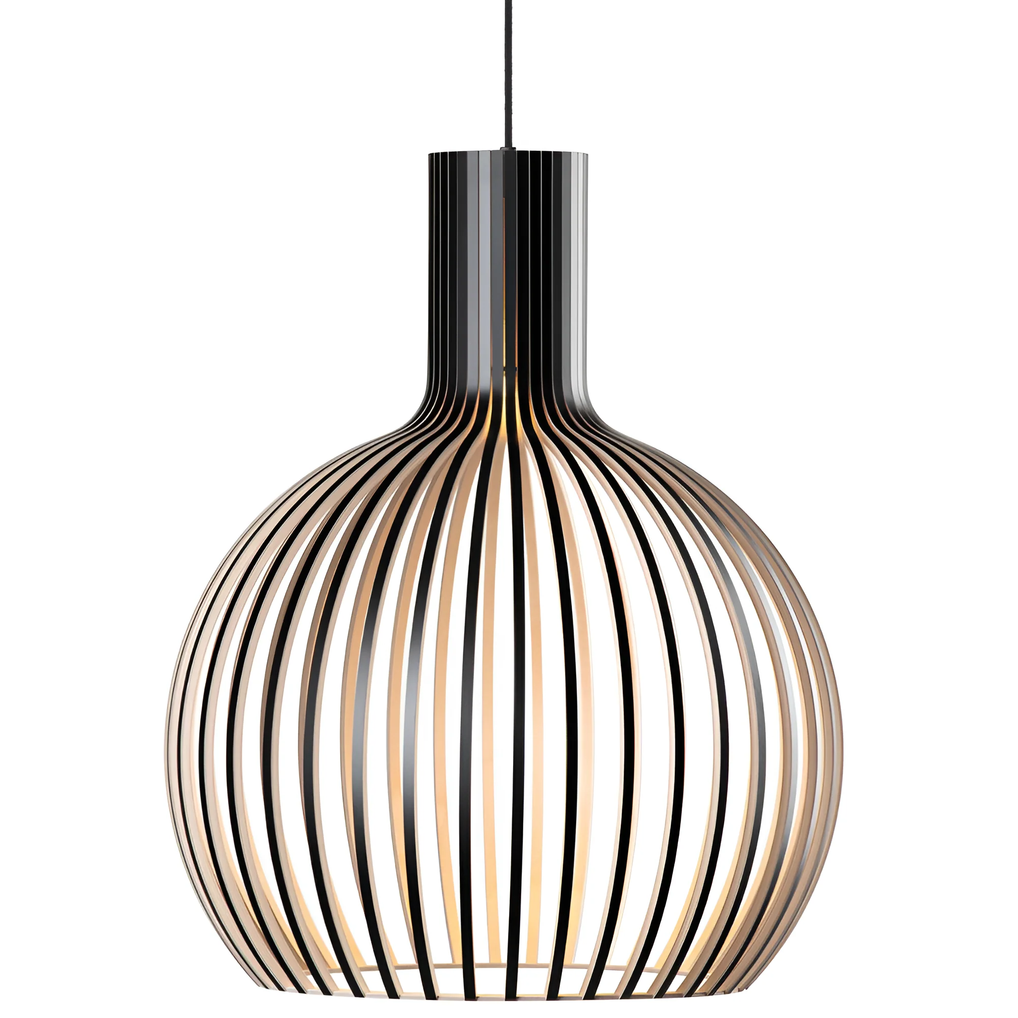 Wooden pendant light with cage shaped shade - Image 6