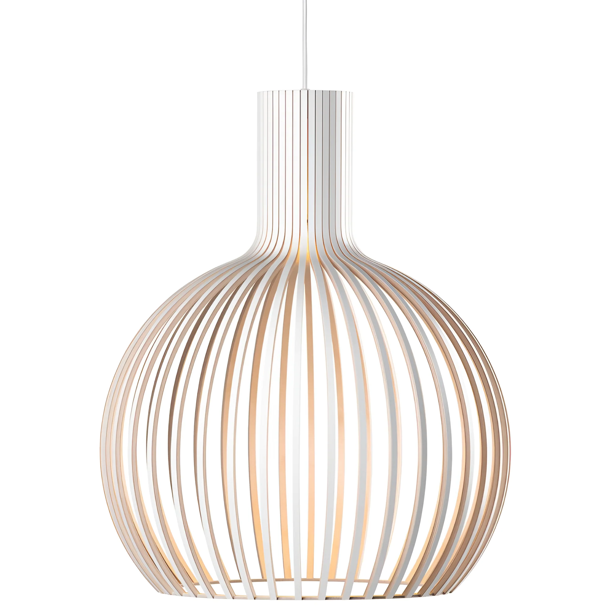 Wooden pendant light with cage shaped shade - Image 7