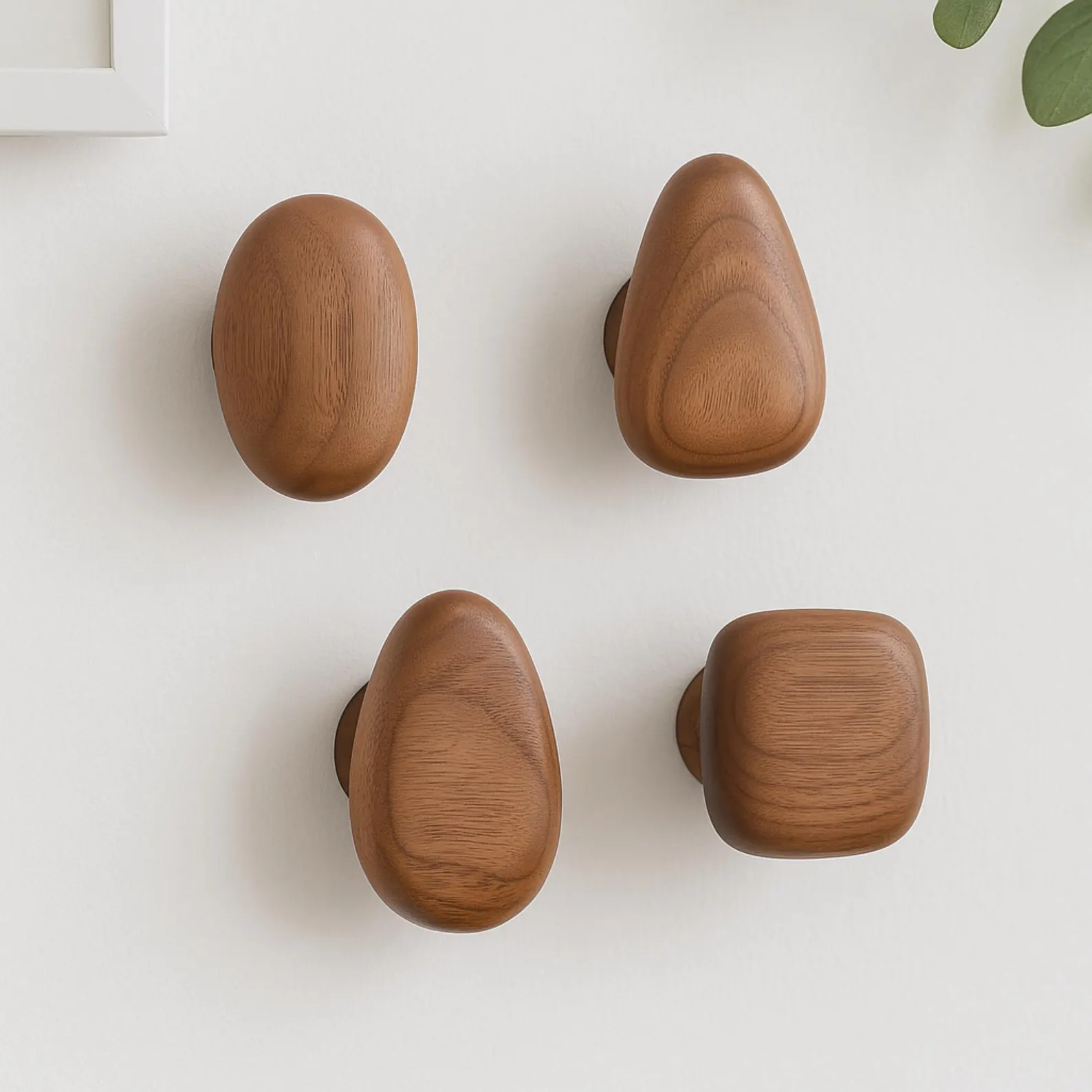 Wooden Wall Hooks Set Round Shape Wall Mounted Coat Hooks - Image 5