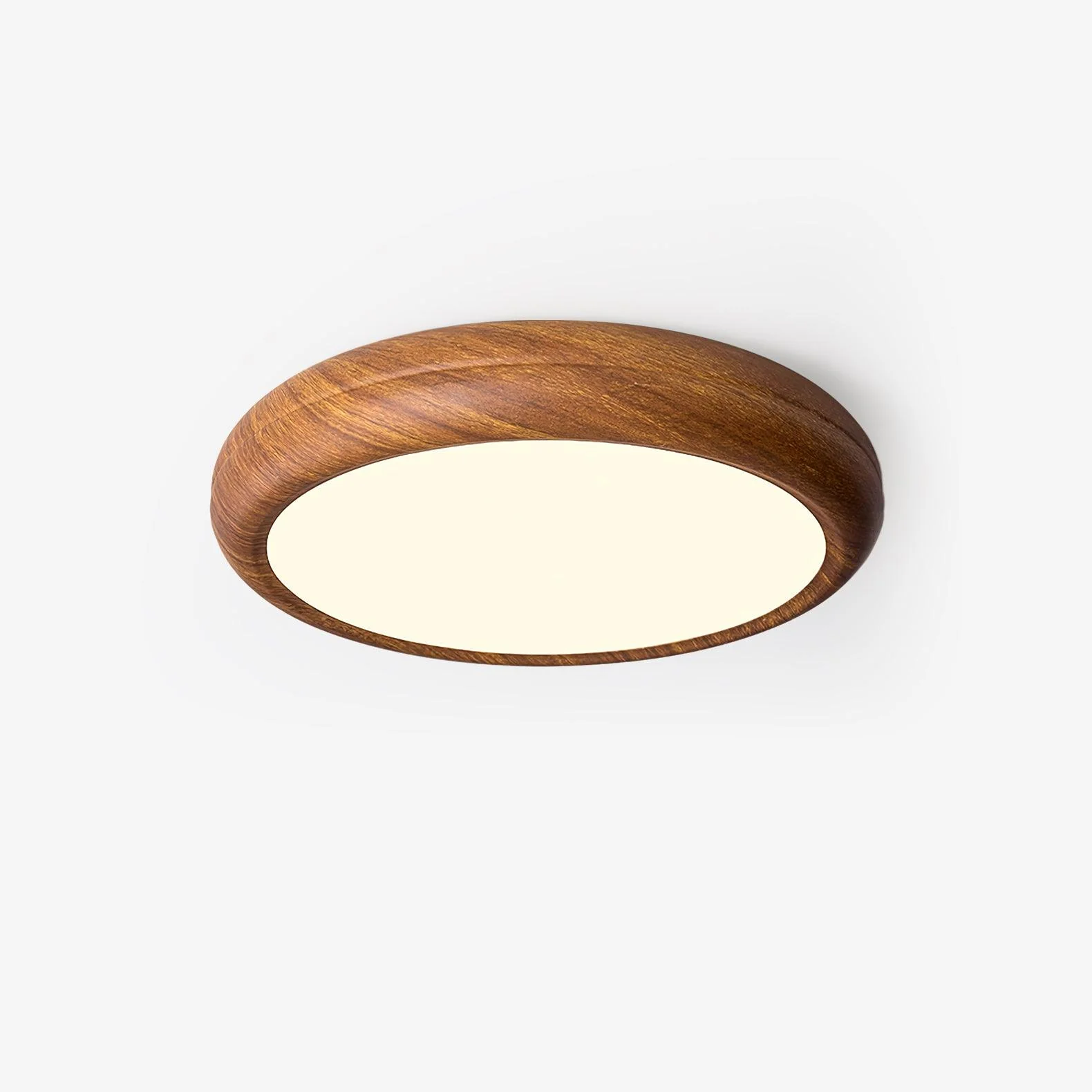 Woodgrain Round Flush Mount Ceiling Light - Image 14