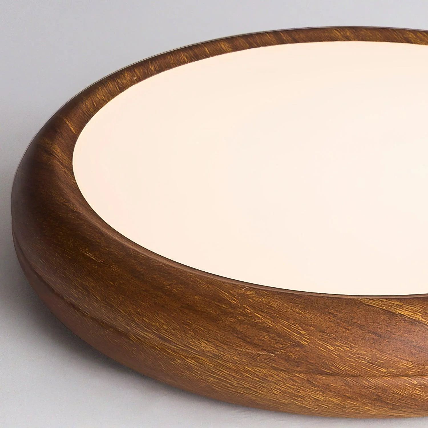 Woodgrain Round Flush Mount Ceiling Light - Image 21