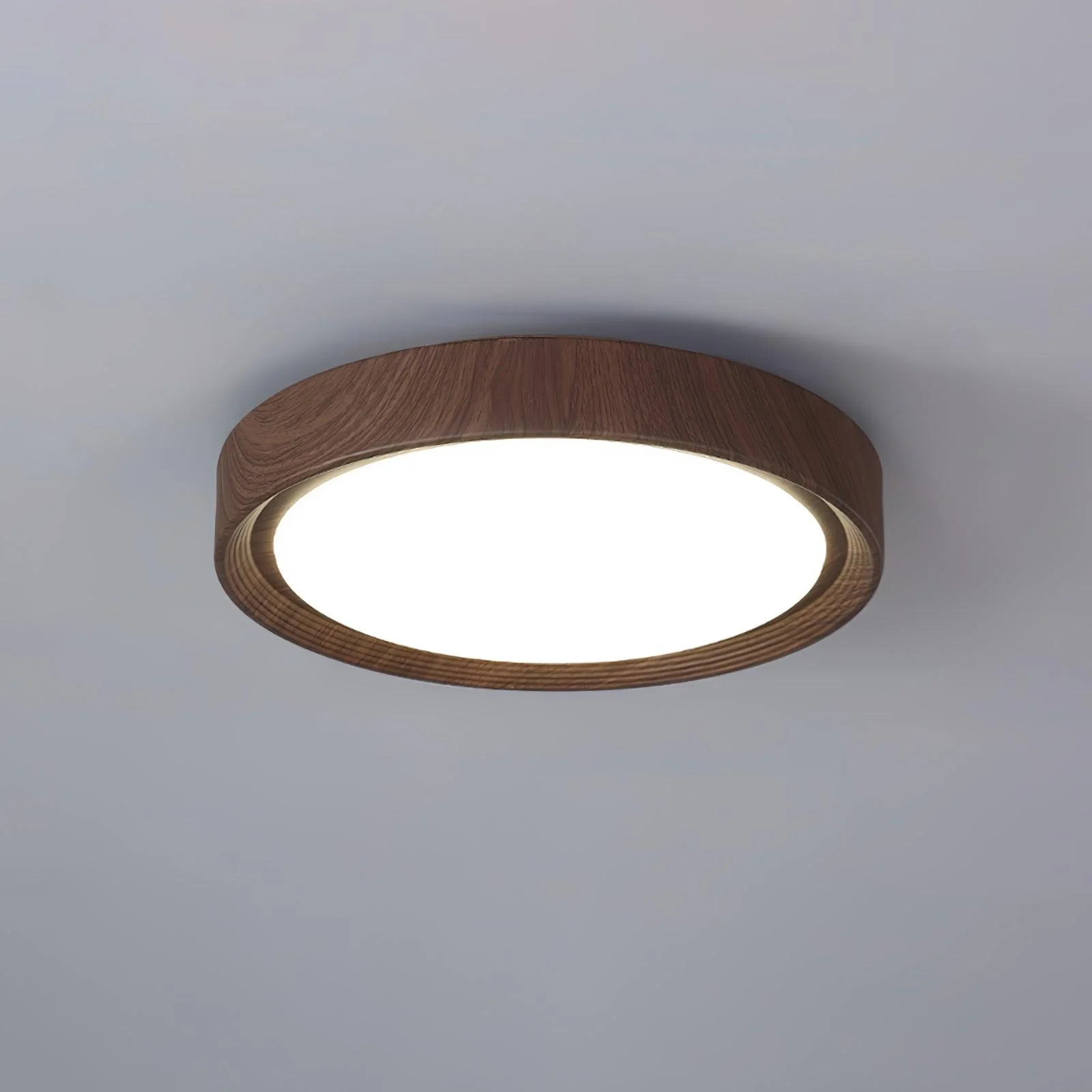 Woodgrain Round Flush Mount Ceiling Light - Image 24