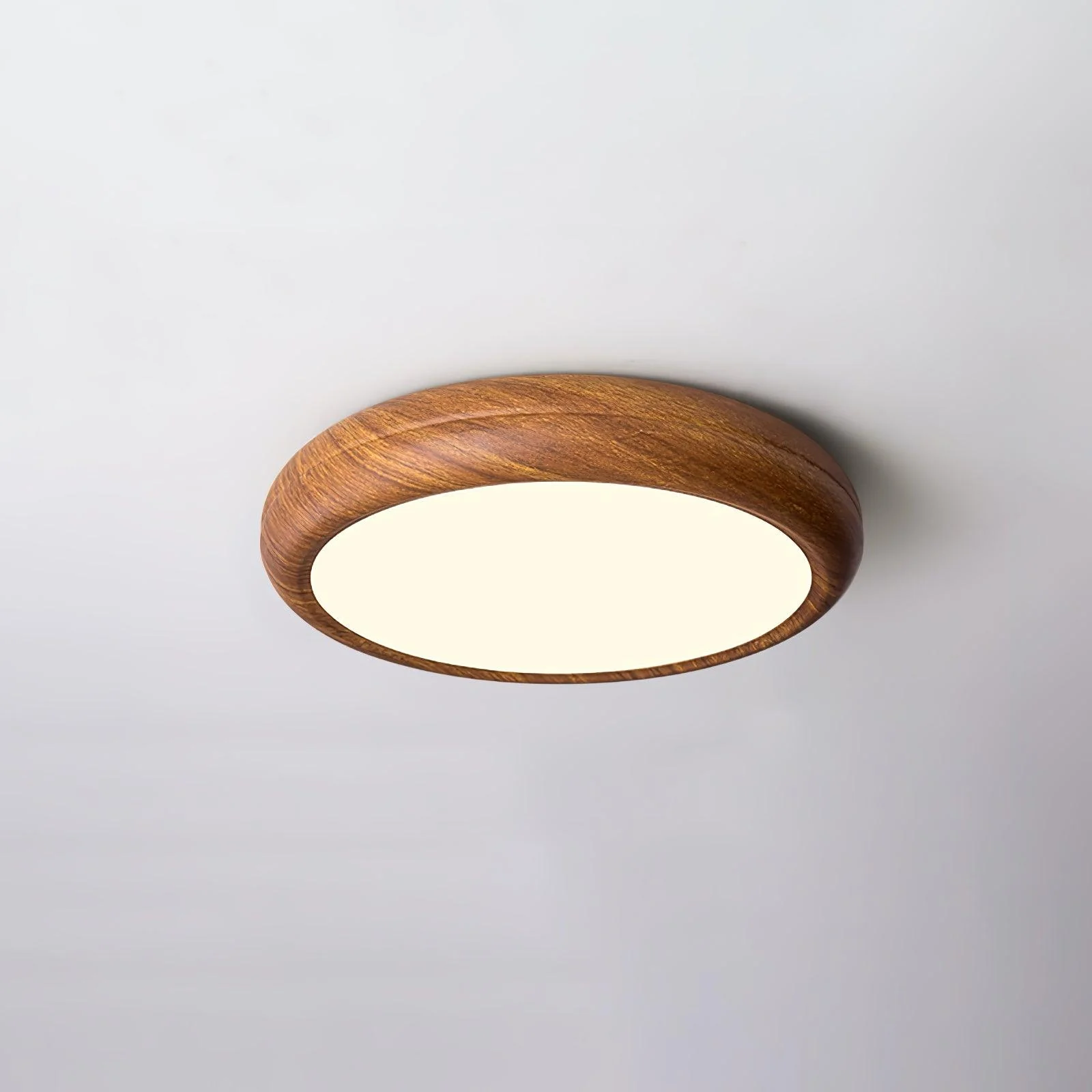 Woodgrain Round Flush Mount Ceiling Light - Image 25