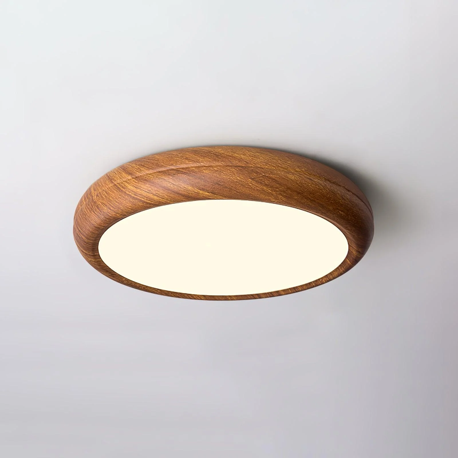 Woodgrain Round Flush Mount Ceiling Light - Image 27