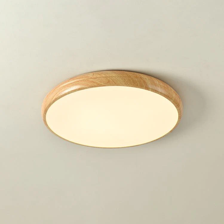 Woodgrain Round Flush Mount Ceiling Light - Image 28