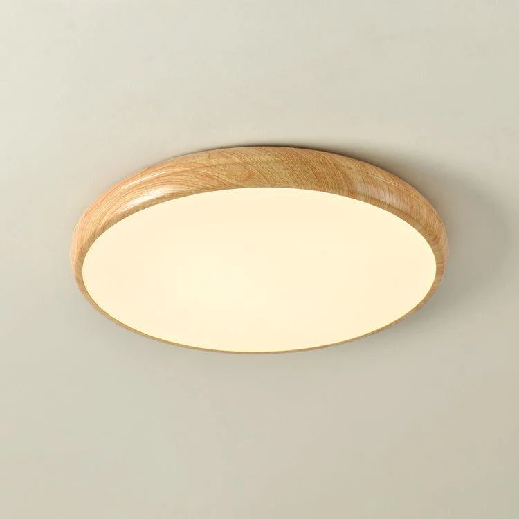 Woodgrain Round Flush Mount Ceiling Light - Image 51