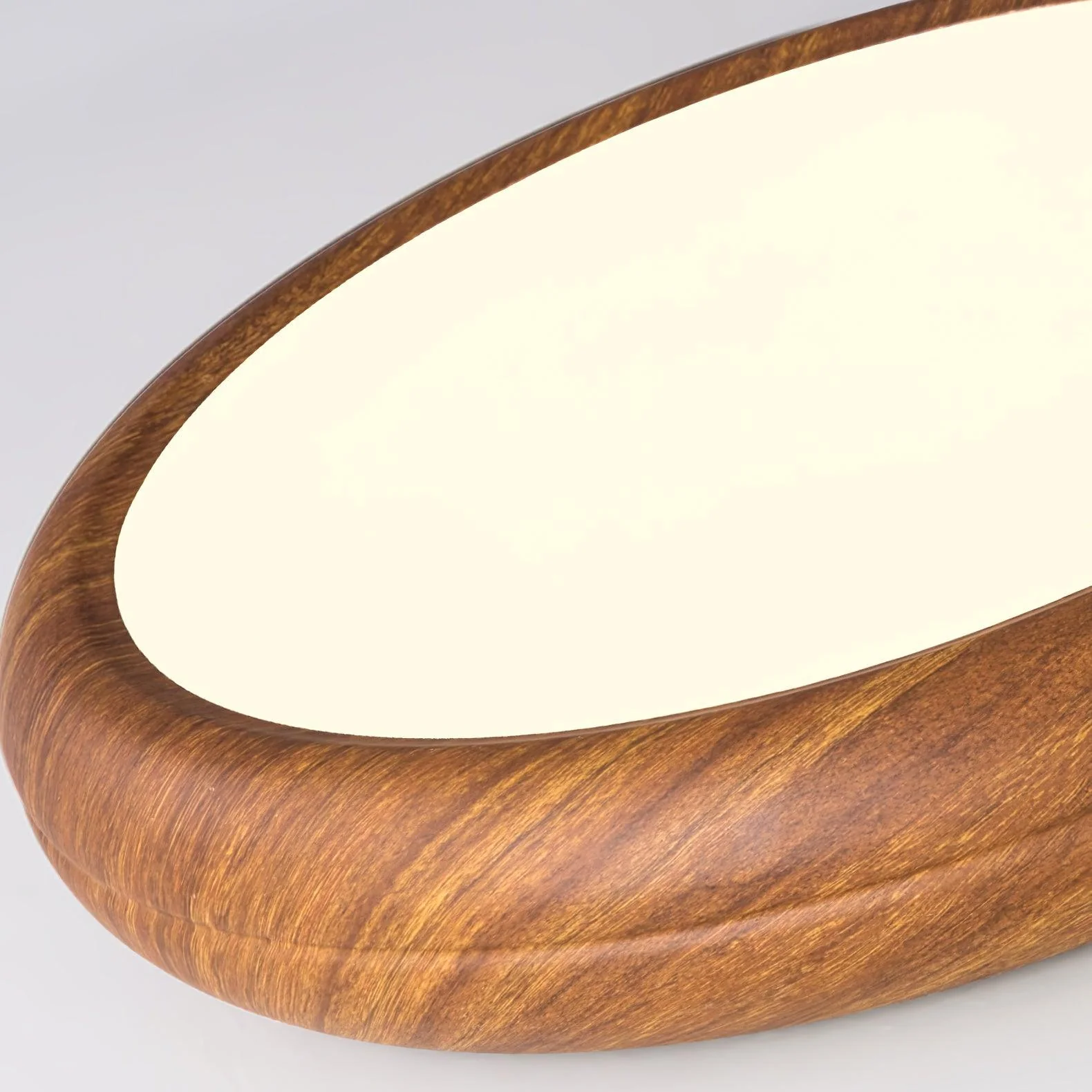 Woodgrain Round Flush Mount Ceiling Light - Image 9